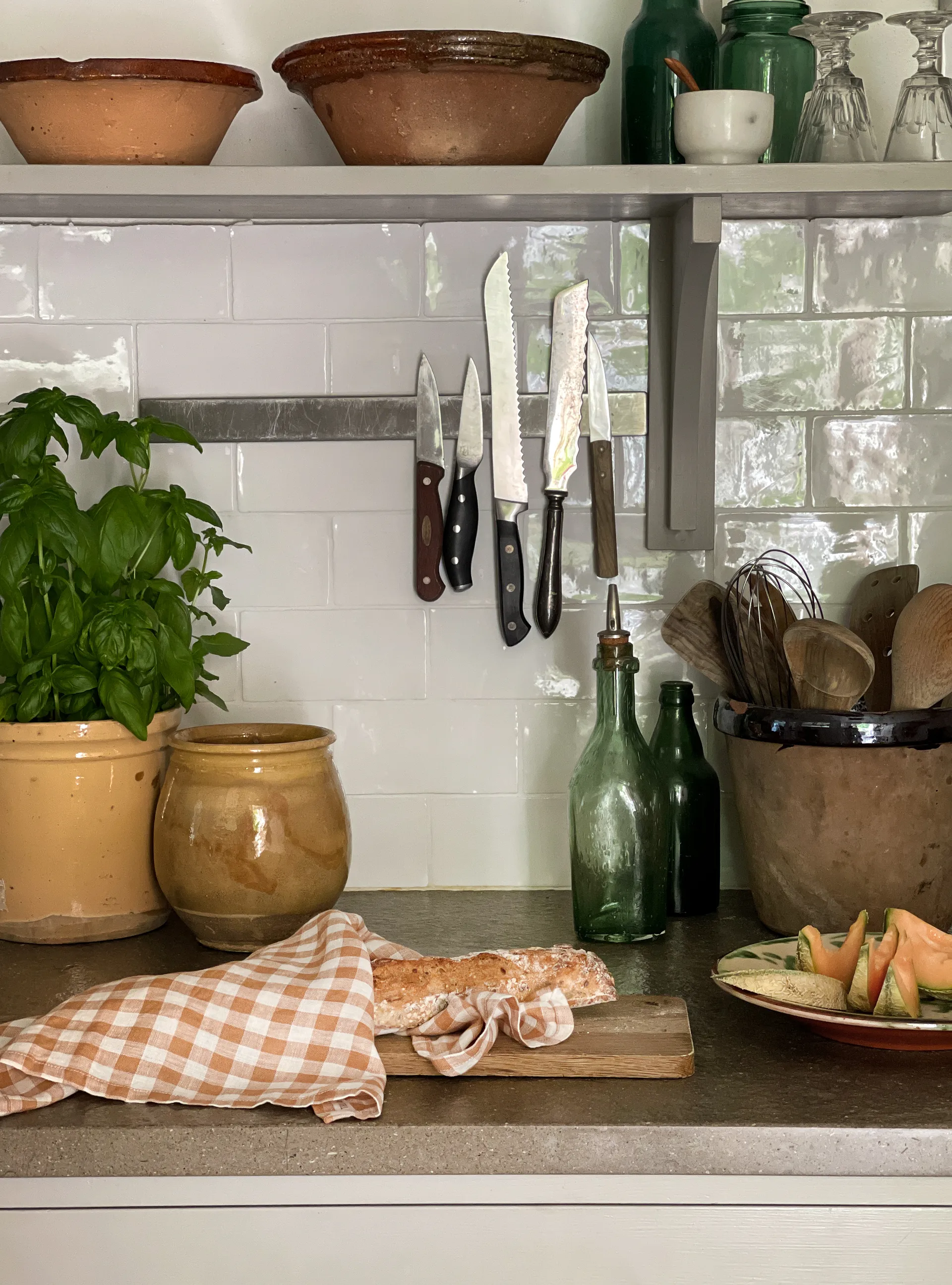 Torchon de cuisine à carreaux Gingham 70x50 cm, Biscuit Tell Me More