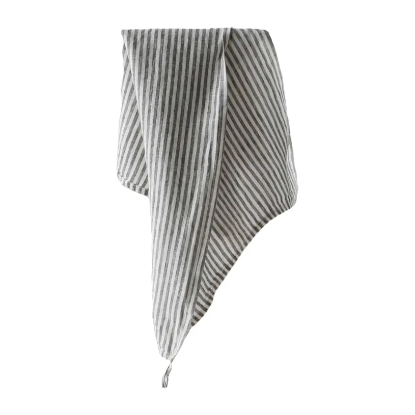 Torchon en lin Tell me more 50 x 70cm, Grey-white Tell Me More