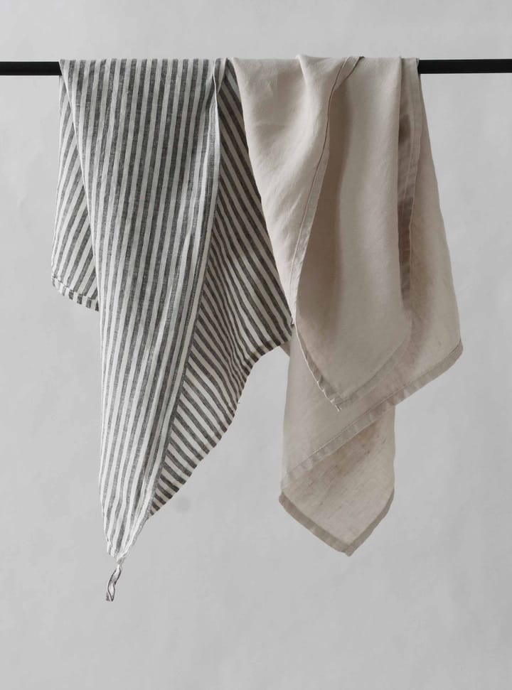 Torchon en lin Tell me more 50 x 70cm, Grey-white Tell Me More