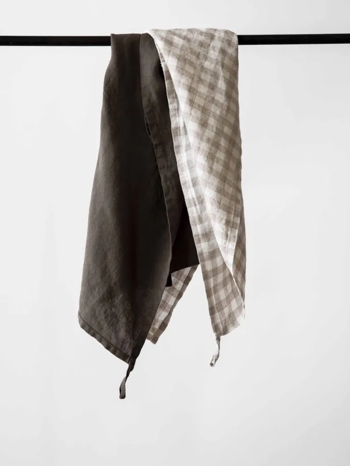 Torchon en lin Tell me more 50 x 70cm, Taupe Tell Me More