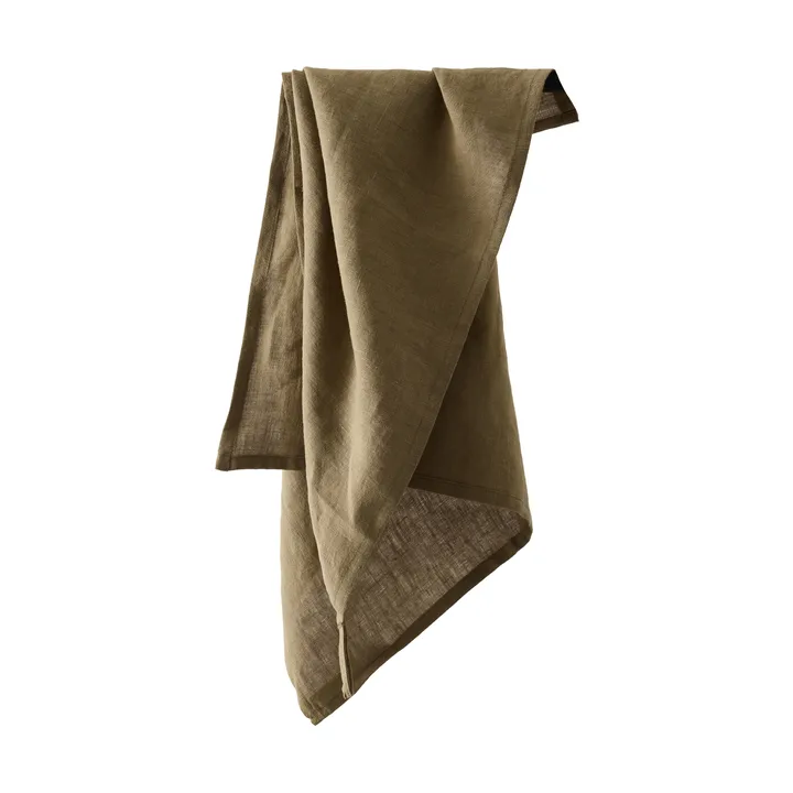 Torchon en lin Tell Me More 50x70 cm - Vert olive foncé - Tell Me More