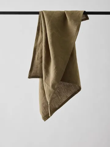 Torchon en lin Tell Me More 50x70 cm - Vert olive foncé - Tell Me More
