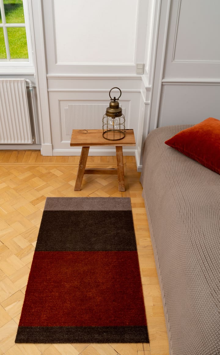 Stripes by tica, horizontal, tapis de couloir - Brown-terracotta, 67x120 cm - tica copenhagen