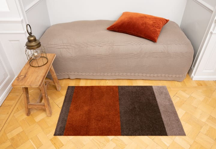 Stripes by tica, horizontal, tapis de couloir - Brown-terracotta, 67x120 cm - tica copenhagen