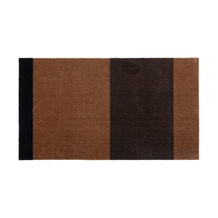 Stripes by tica, horizontal, tapis de couloir - Cognac-dark brown-black, 67x120 cm - Tica copenhagen