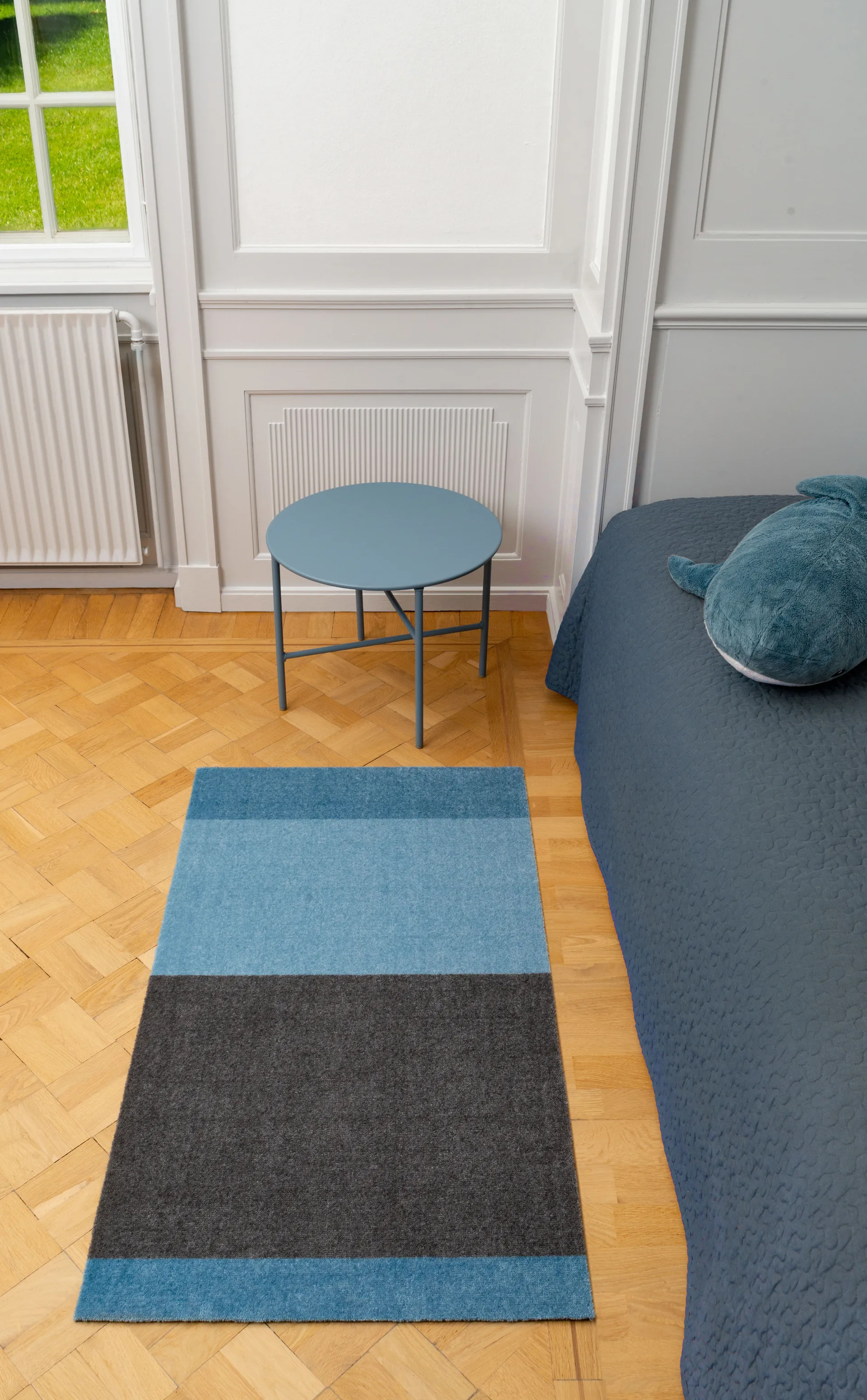 Stripes by tica tapis de couloir horizontal, Blue-steel grey, 67x120 cm tica copenhagen