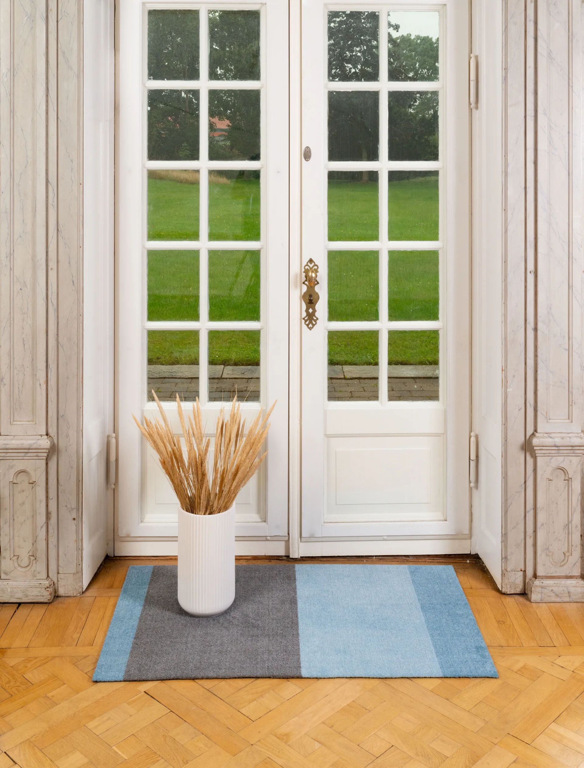 Stripes by tica tapis de couloir horizontal, Blue-steel grey, 67x120 cm tica copenhagen