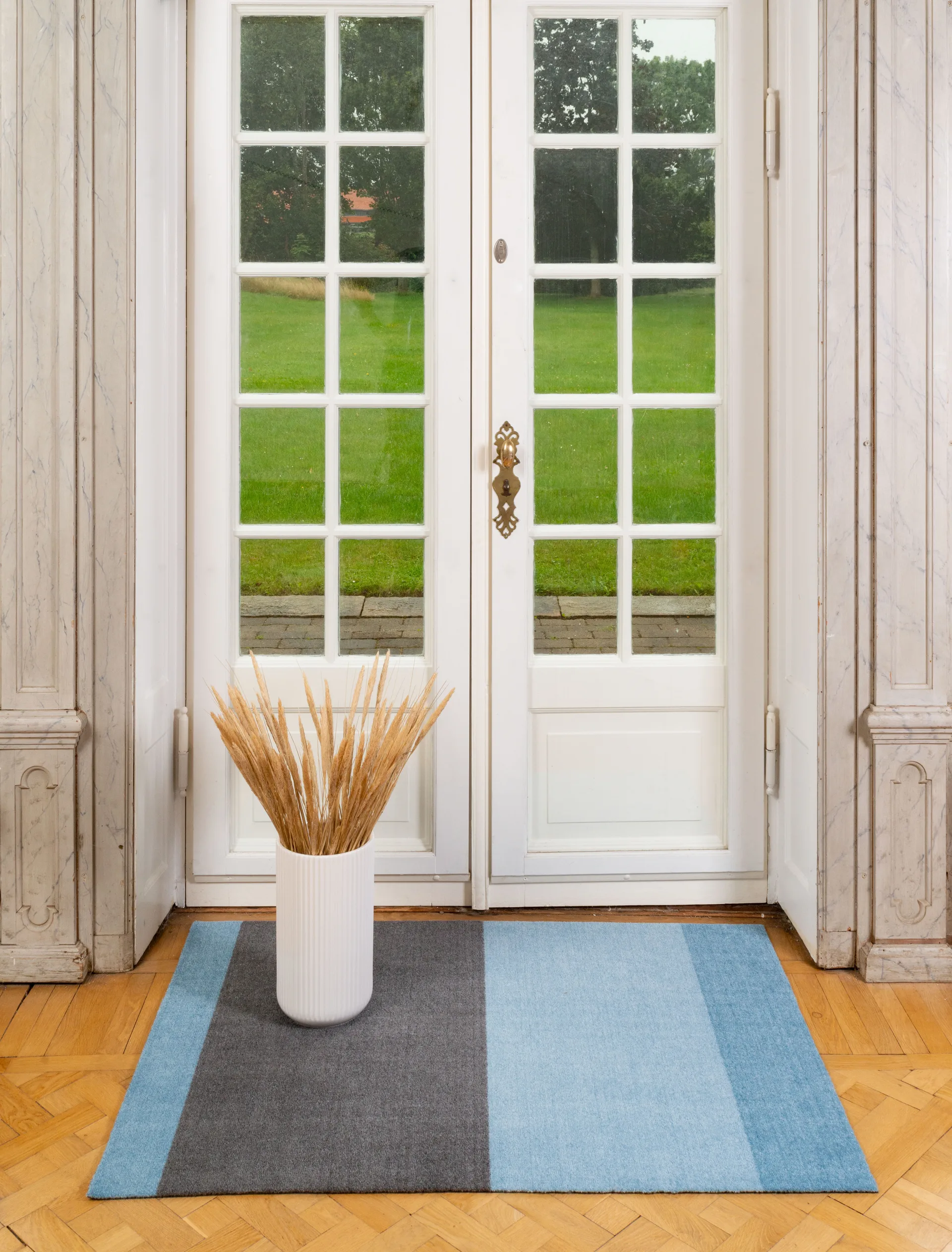 Stripes by tica tapis de couloir horizontal, Blue-steel grey, 90x130 cm tica copenhagen