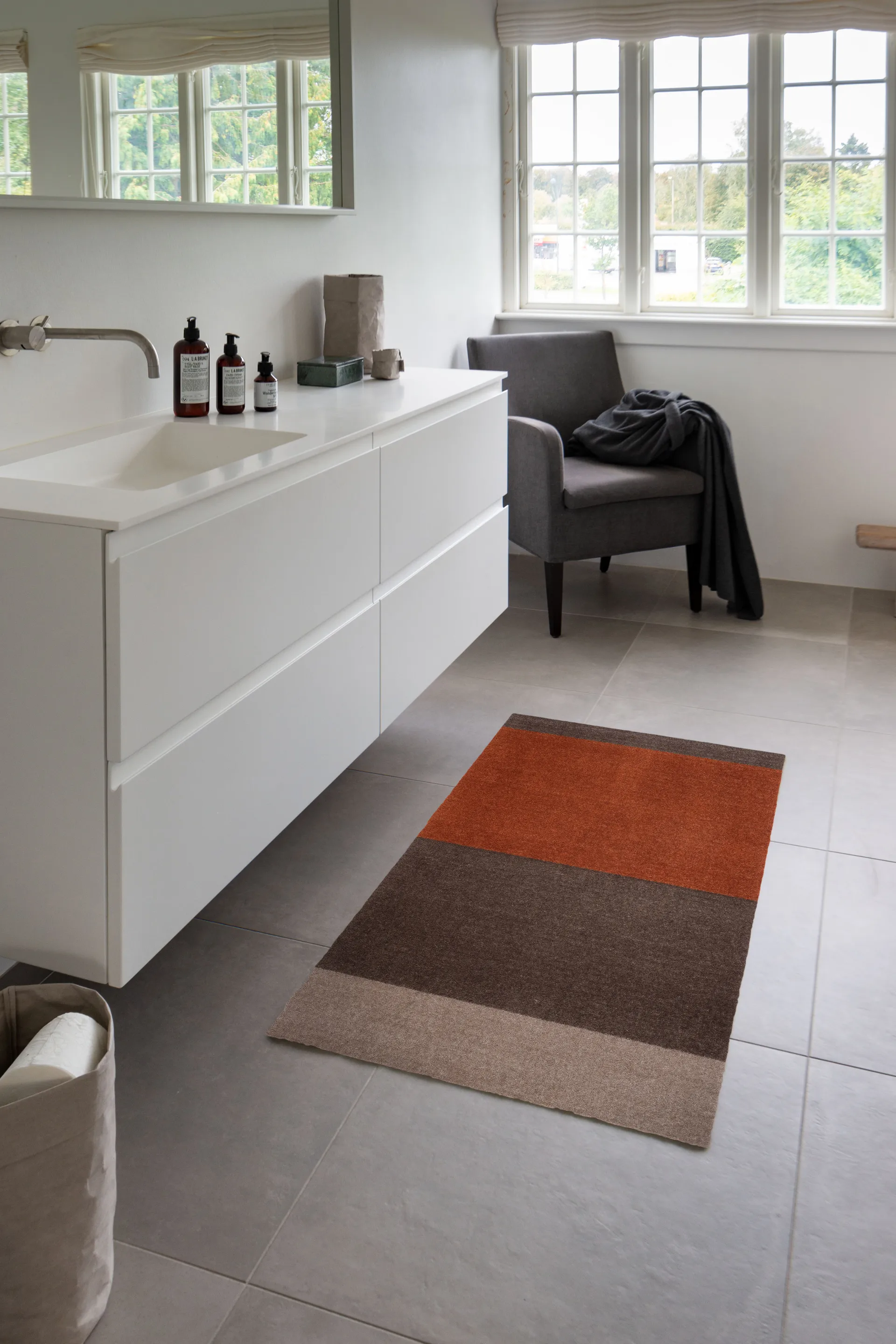 Stripes by tica tapis de couloir horizontal, Brown-terracotta, 67x120 cm tica copenhagen