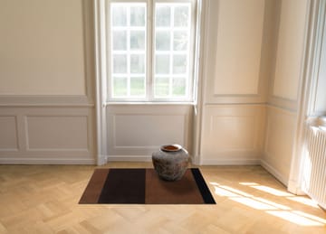 Stripes by tica tapis de couloir horizontal - Cognac-dark brown-black, 90x130 cm - tica copenhagen