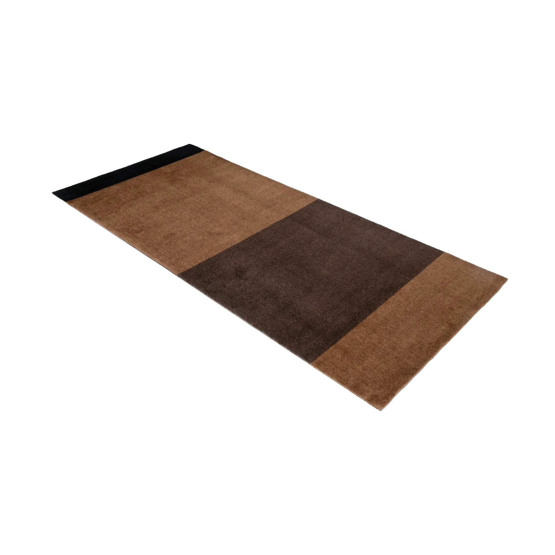 Stripes by tica tapis de couloir horizontal, Cognac-dark brown-black, 90x200 cm tica copenhagen
