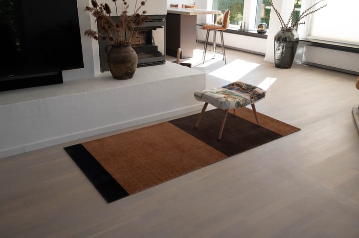 Stripes by tica tapis de couloir horizontal, Cognac-dark brown-black, 90x200 cm tica copenhagen