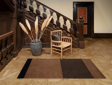 Stripes by tica tapis de couloir horizontal - Cognac-dark brown-black, 90x200 cm - tica copenhagen
