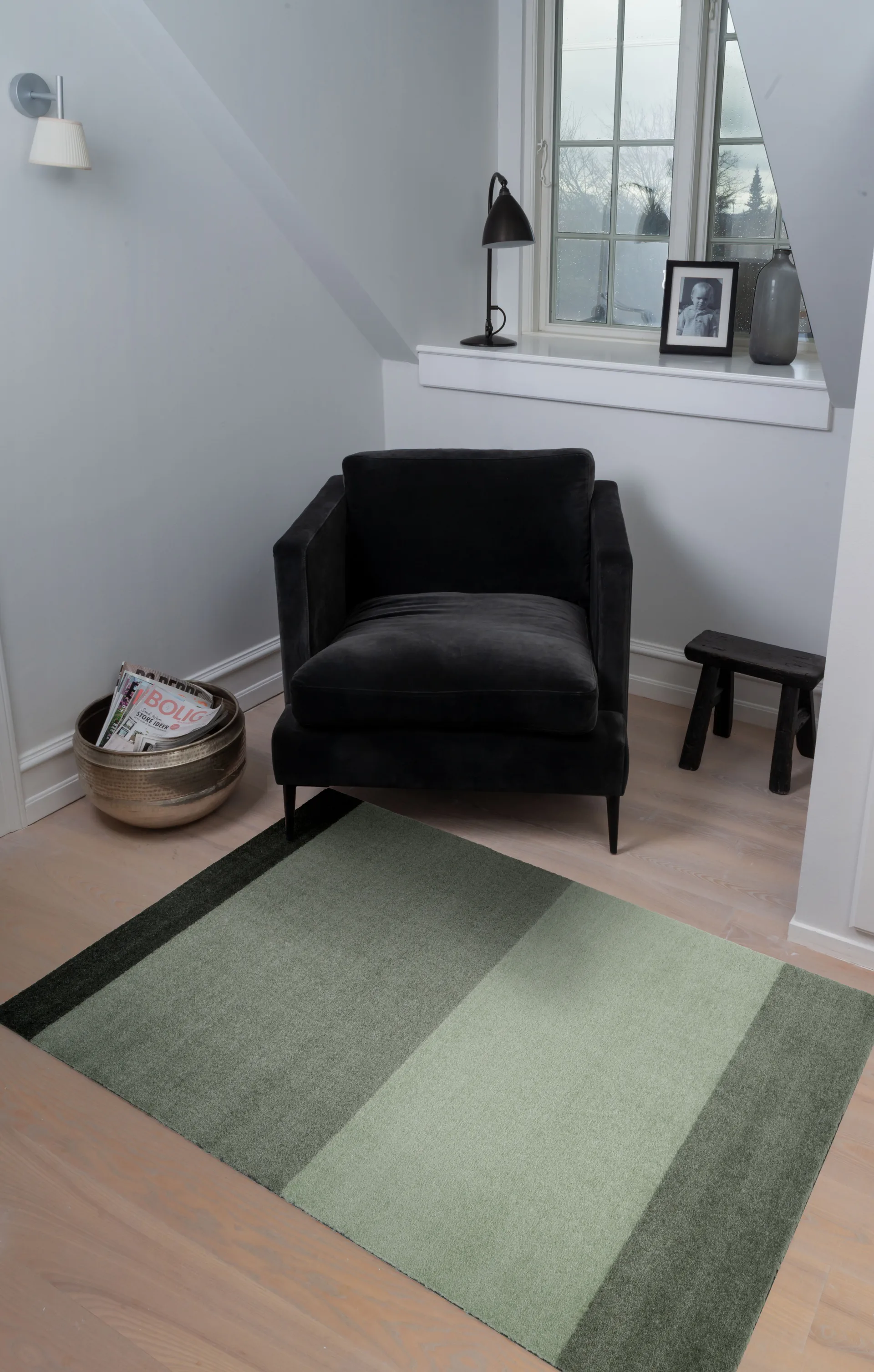 Stripes by tica tapis de couloir horizontal, Green, 90x130 cm tica copenhagen