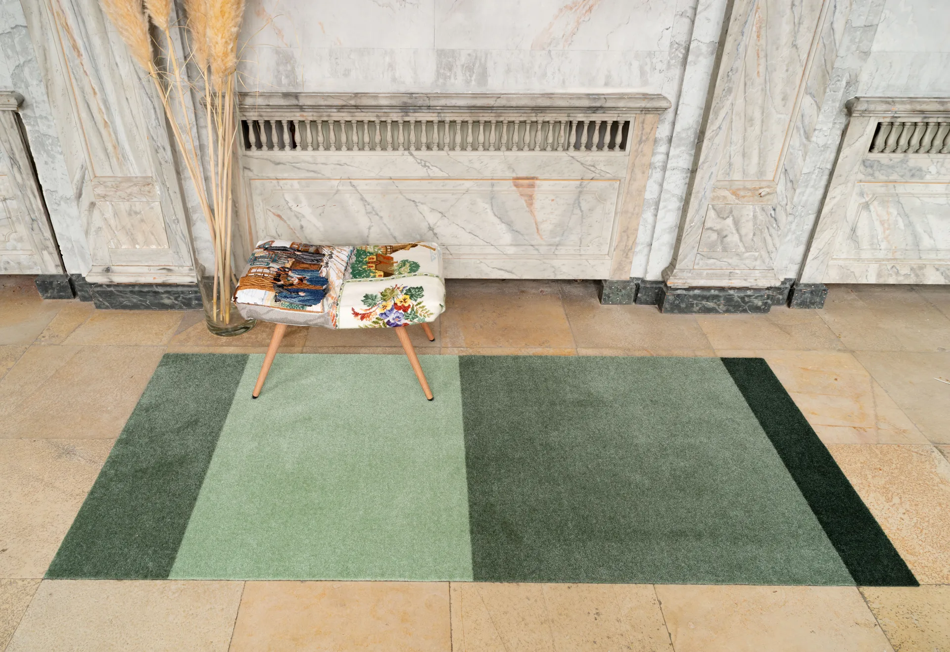 Stripes by tica tapis de couloir horizontal, Green, 90x200 cm tica copenhagen