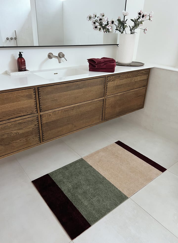 Stripes by tica tapis de couloir horizontal, Green-ivory-bordeaux, 67x120 cm tica copenhagen