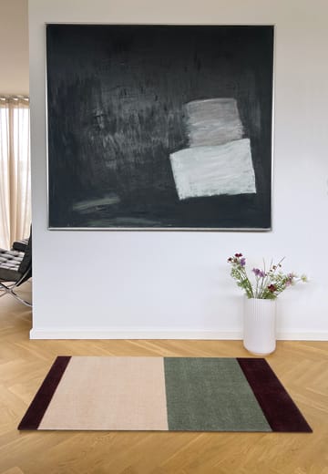 Stripes by tica tapis de couloir horizontal - Green-ivory-bordeaux, 67x120 cm - tica copenhagen