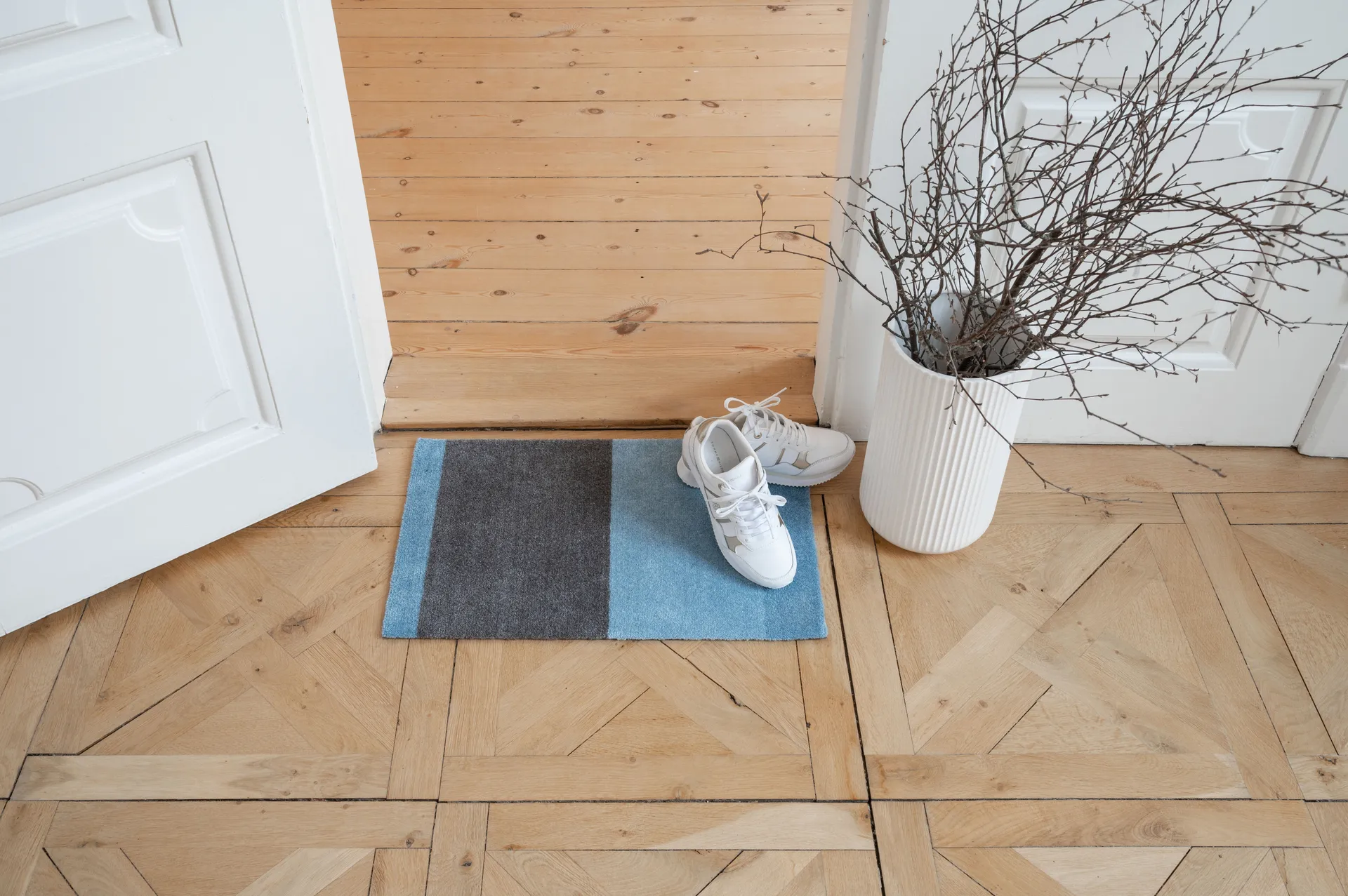 Stripes paillasson horizontal, Blue-steel grey, 40x60 cm tica copenhagen