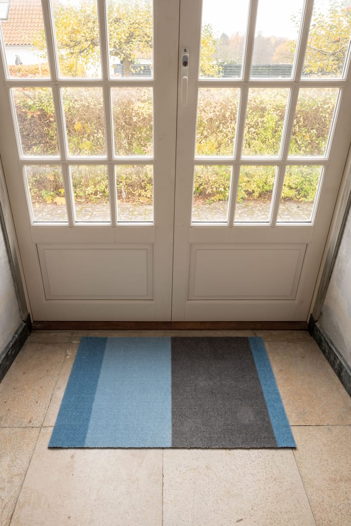 Stripes paillasson horizontal, Blue-steel grey, 60x90 cm tica copenhagen