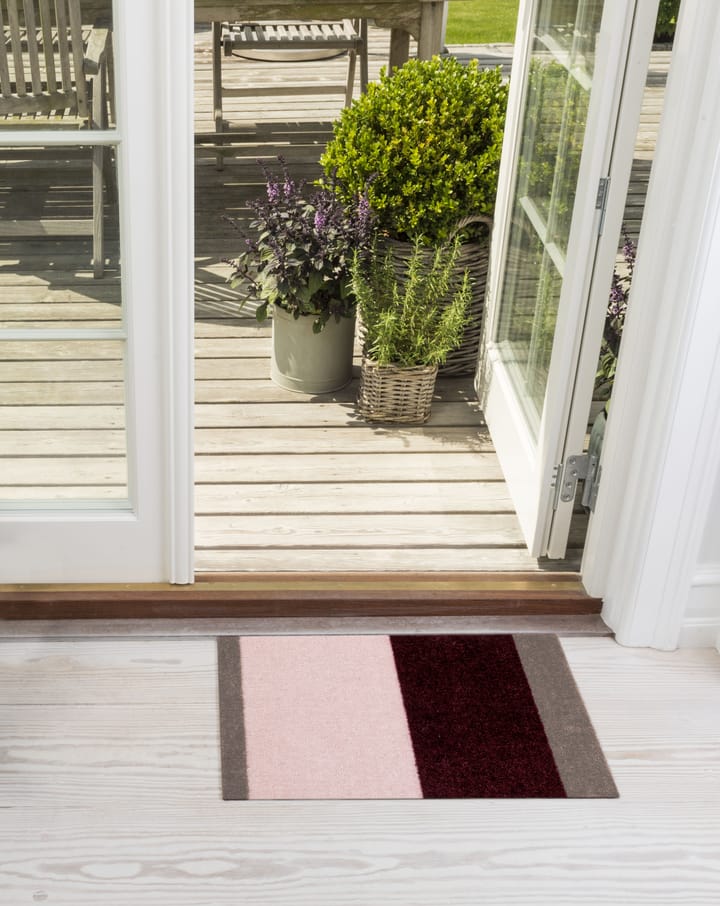 Stripes paillasson horizontal, Bordeaux-rose-sand, 40x60 cm tica copenhagen