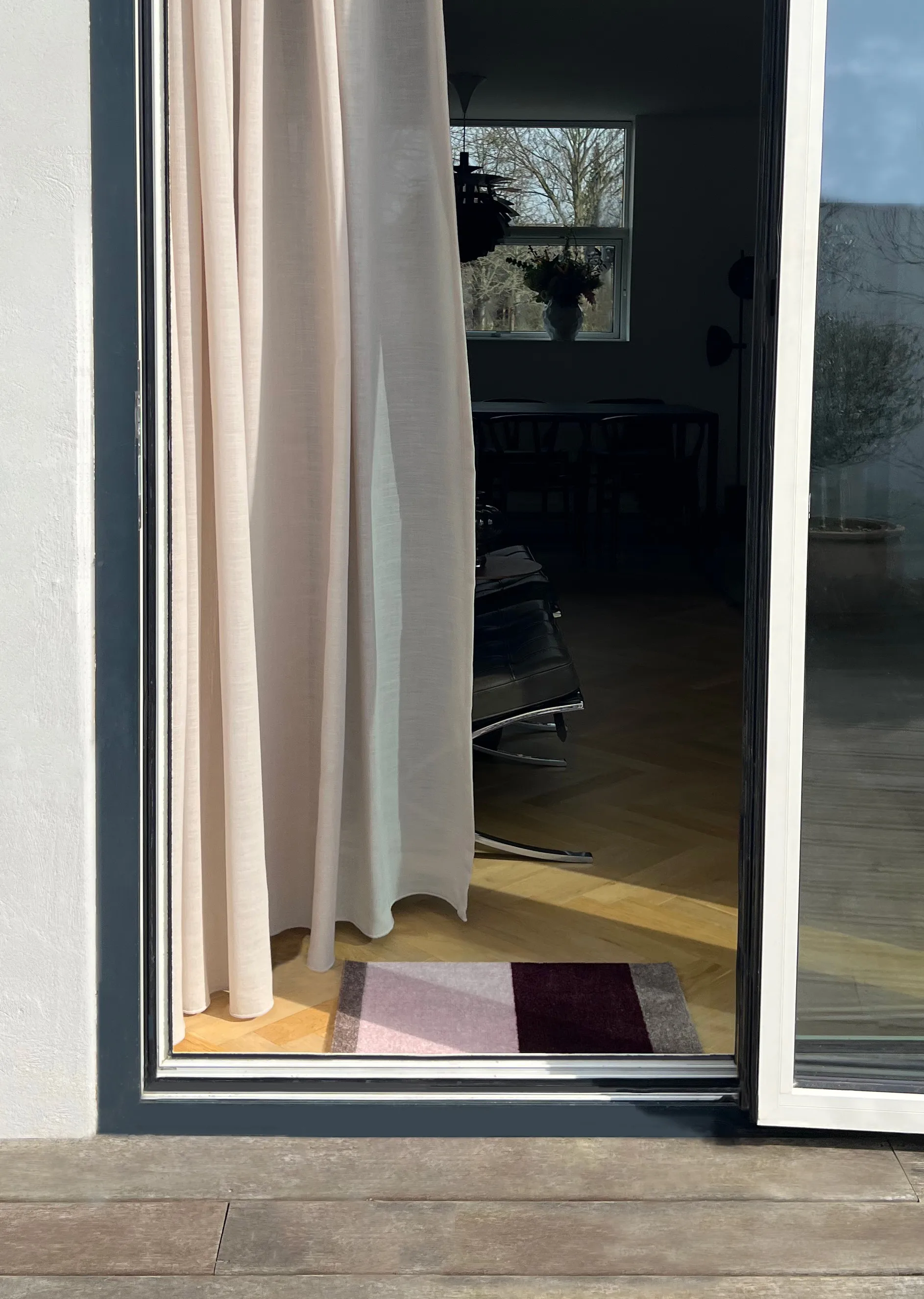 Stripes paillasson horizontal, Bordeaux-rose-sand, 40x60 cm tica copenhagen