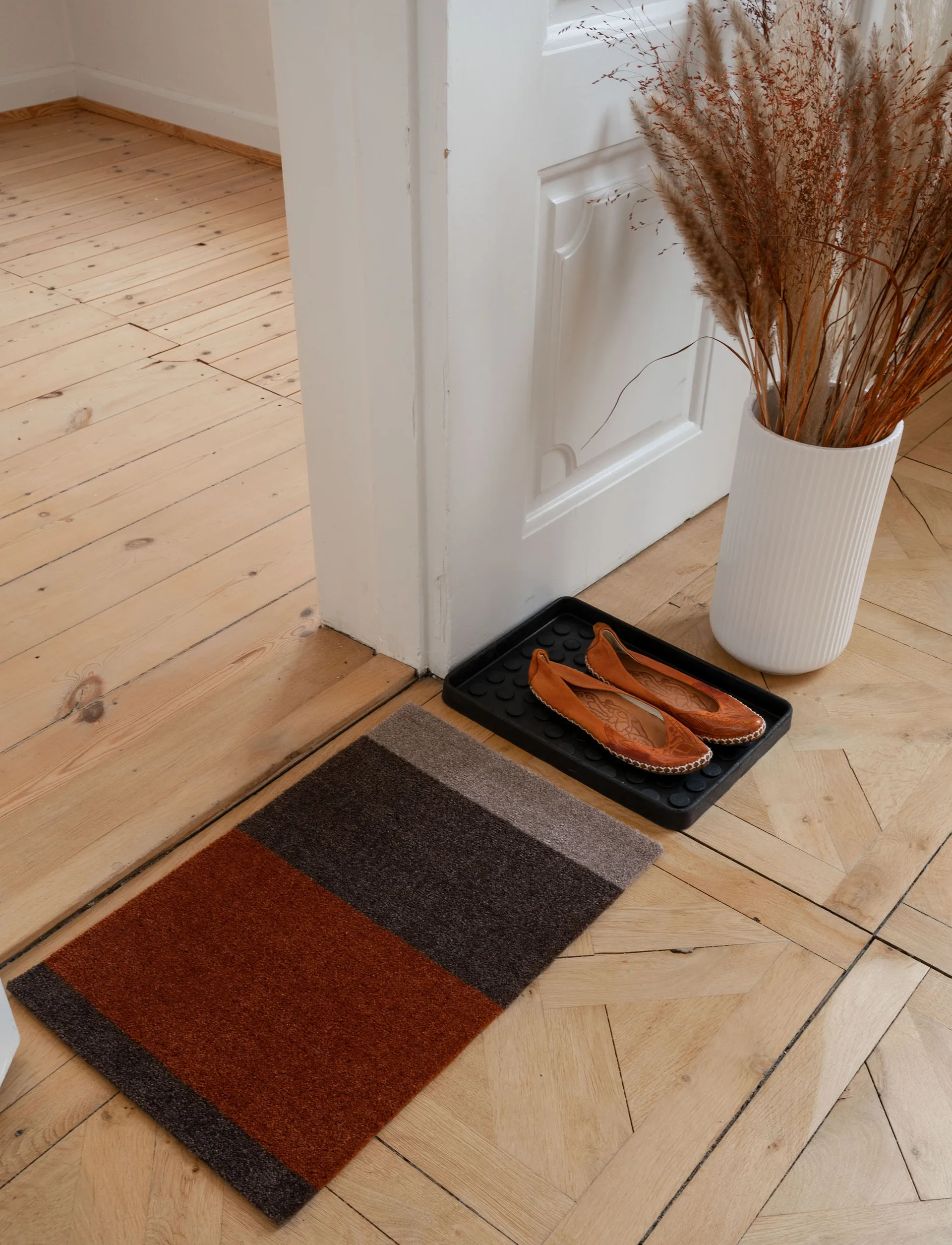 Stripes paillasson horizontal, Brown-terracotta, 40x60 cm tica copenhagen