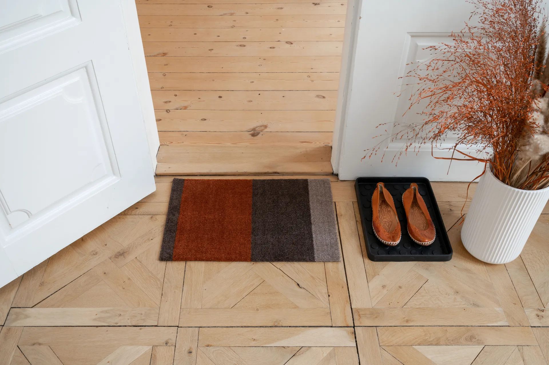 Stripes paillasson horizontal, Brown-terracotta, 40x60 cm tica copenhagen