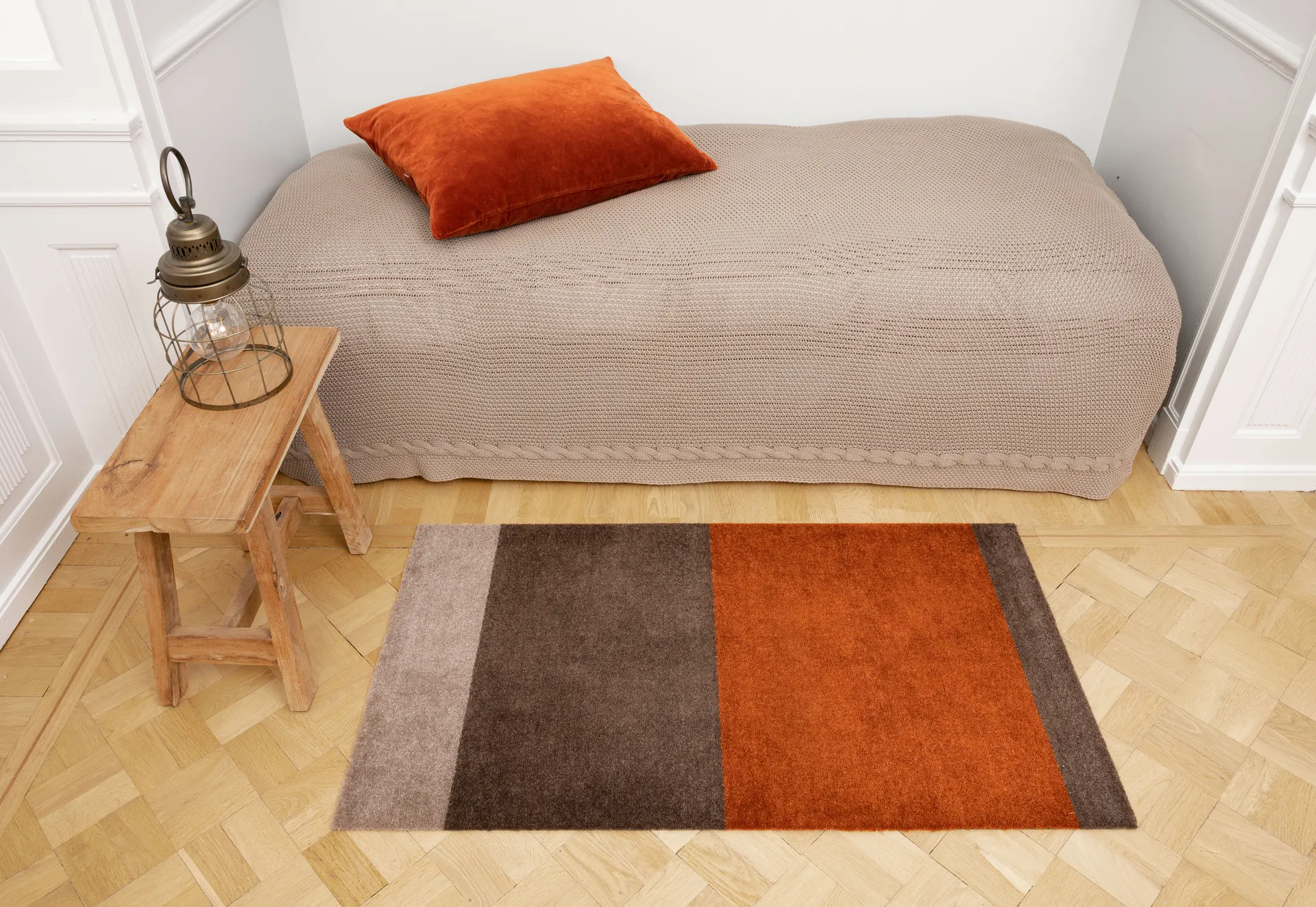 Stripes paillasson horizontal, Brown-terracotta, 60x90 cm tica copenhagen