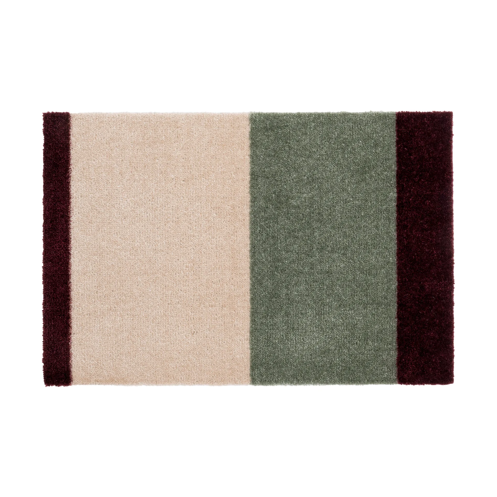 Stripes paillasson horizontal, Green-ivory-bordeaux, 40x60 cm tica copenhagen