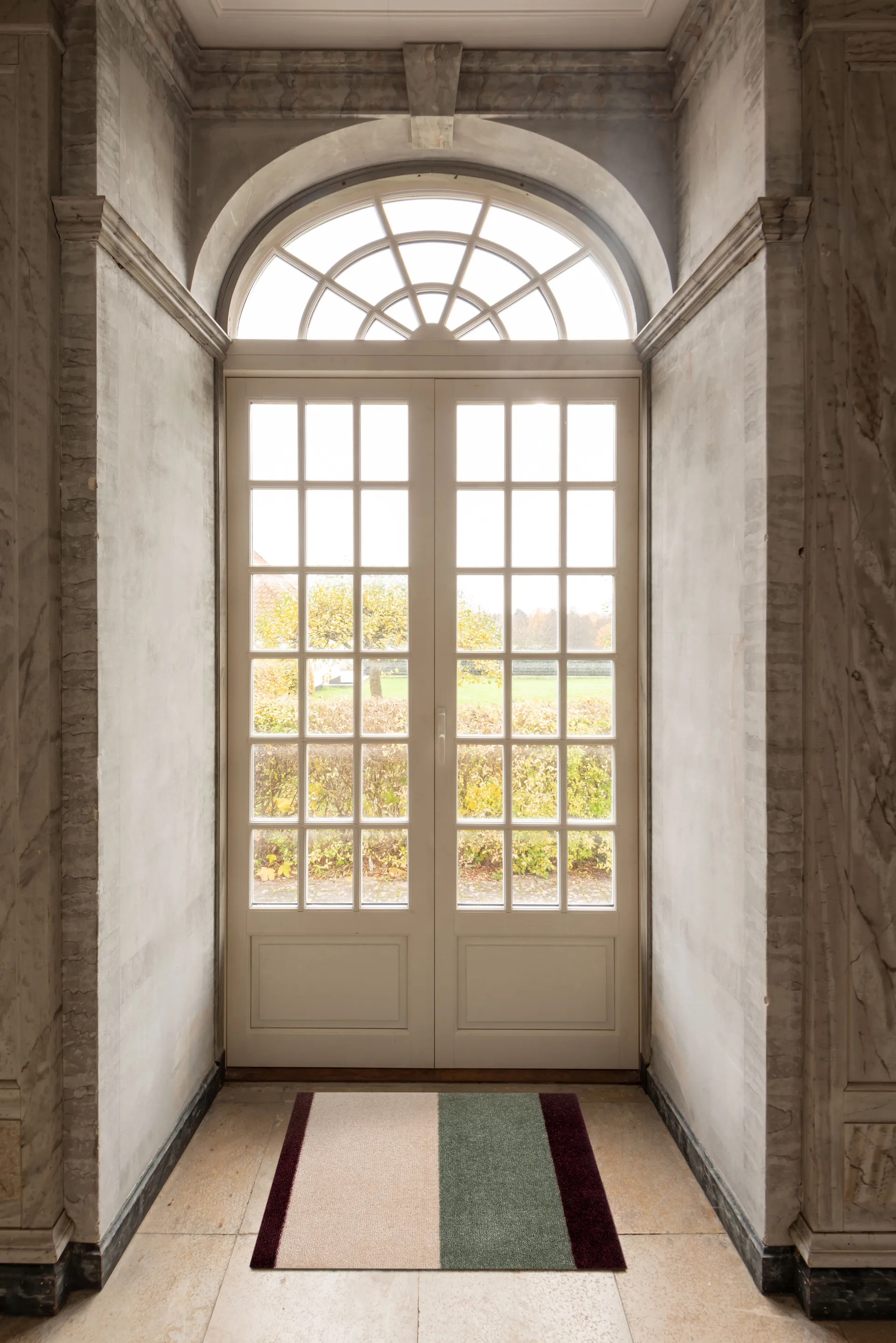 Stripes paillasson horizontal, Green-ivory-bordeaux, 60x90 cm tica copenhagen