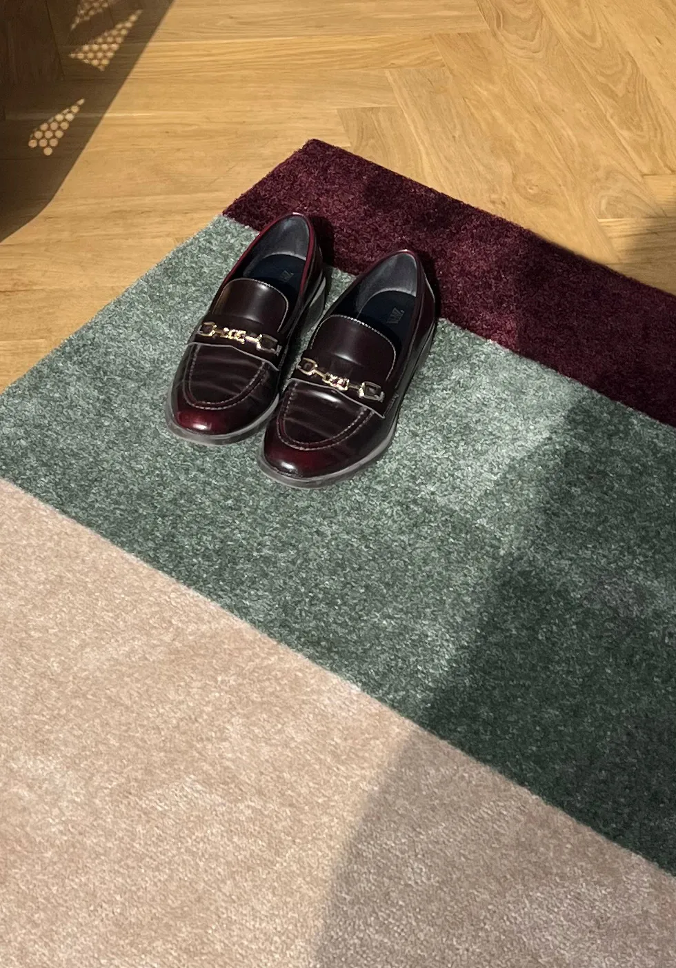 Stripes paillasson horizontal, Green-ivory-bordeaux, 60x90 cm tica copenhagen