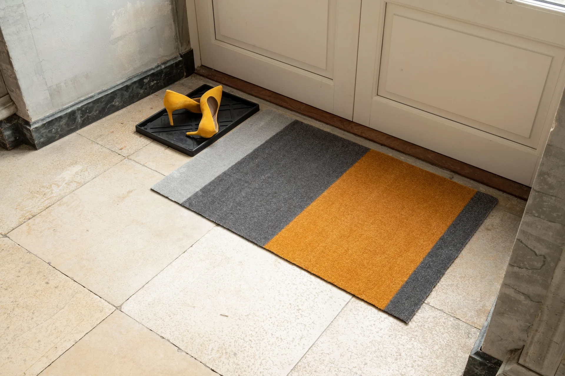 Stripes paillasson horizontal, Grey-grey-dijon, 60x90 cm tica copenhagen