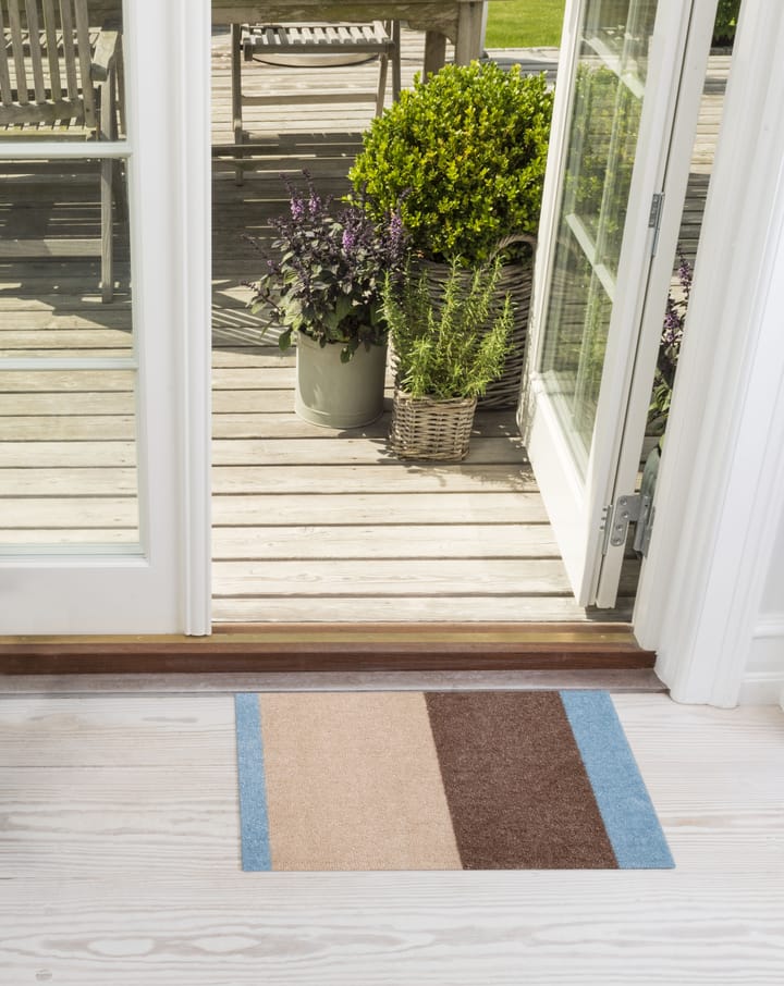 Stripes paillasson horizontal, Ivory-sand-blue, 40x60 cm tica copenhagen