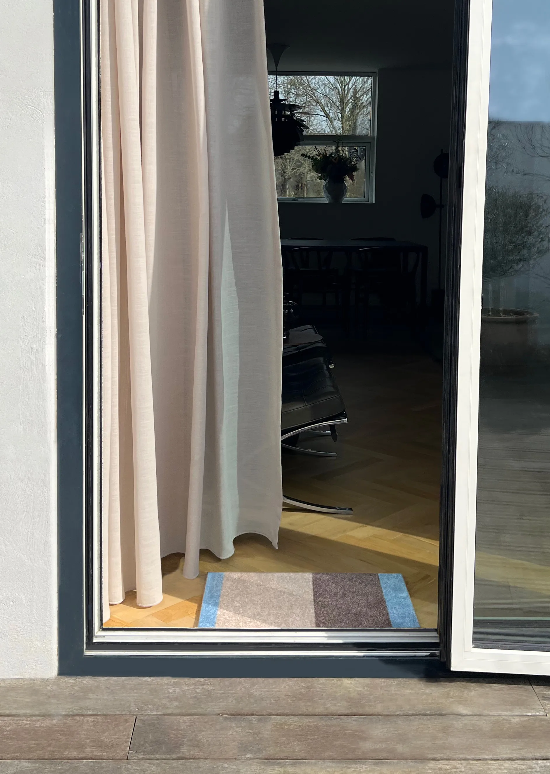 Stripes paillasson horizontal, Ivory-sand-blue, 40x60 cm tica copenhagen