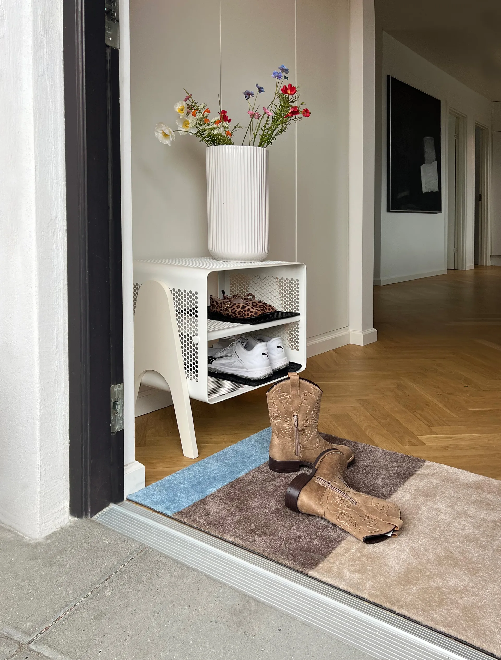 Stripes paillasson horizontal, Ivory-sand-blue, 60x90 cm tica copenhagen