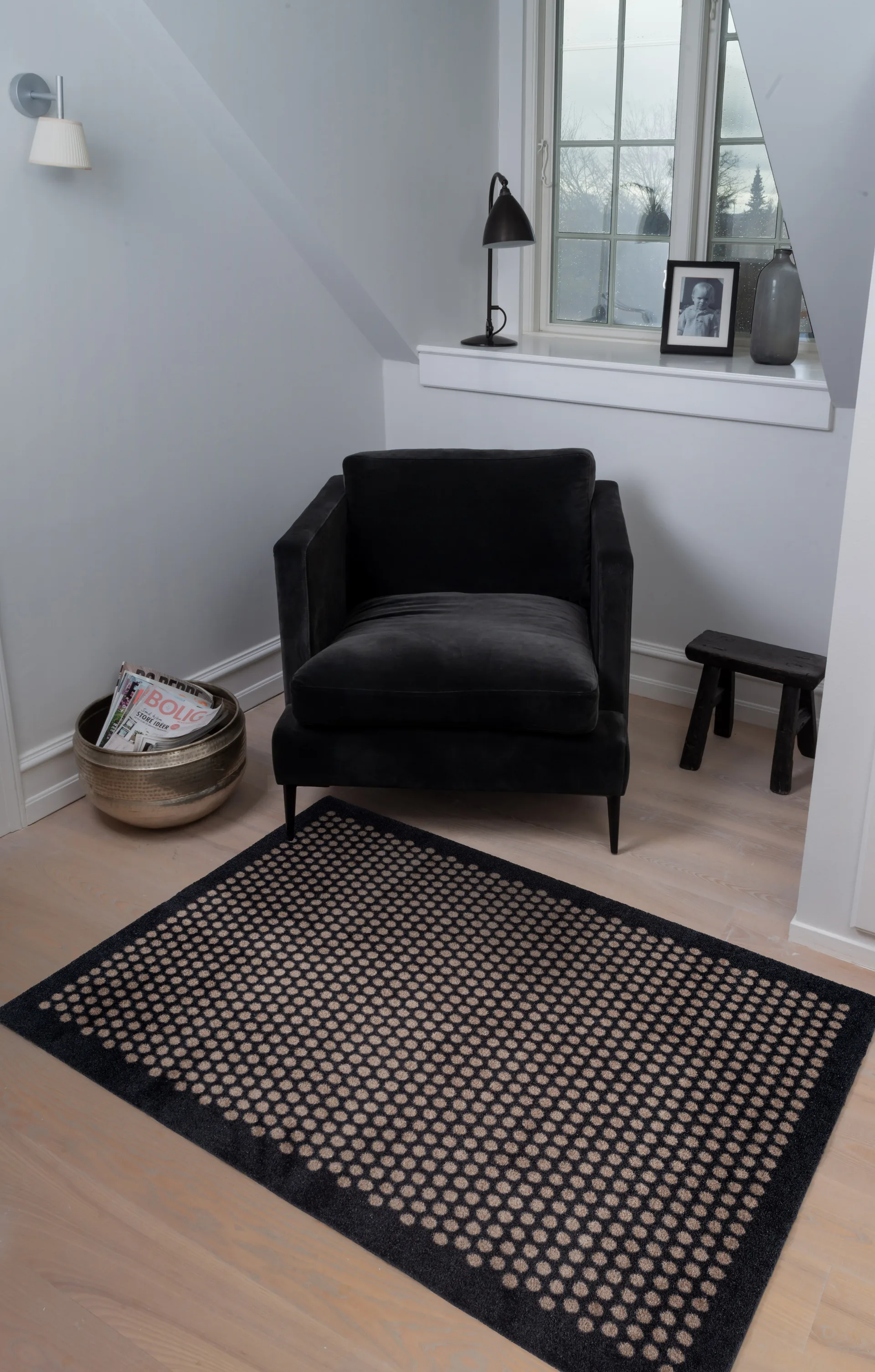 Tapis de couloir Dots, Black-sand, 90x130 cm tica copenhagen