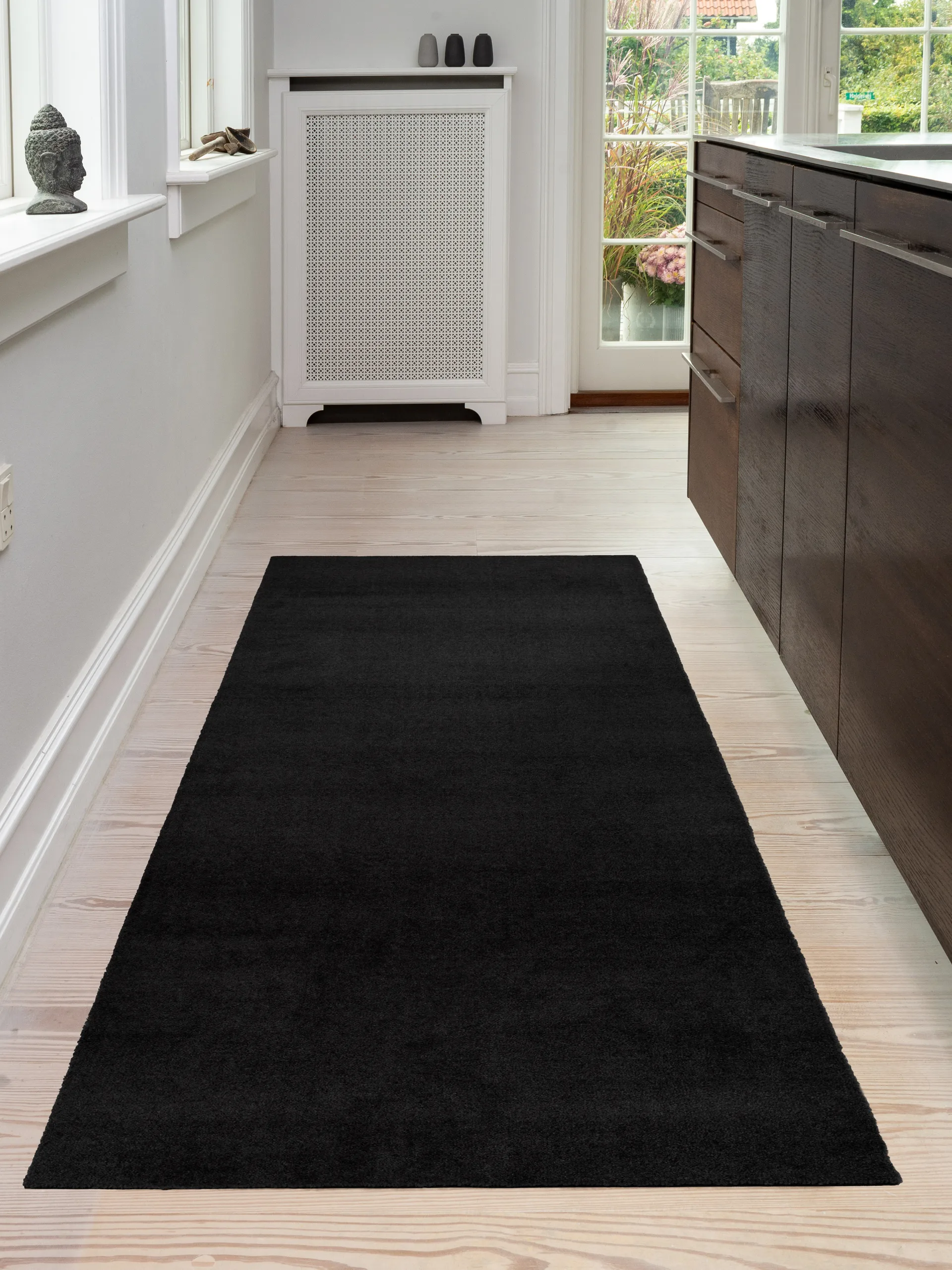 Tapis de couloir Unicolor, Black, 90x200 cm tica copenhagen
