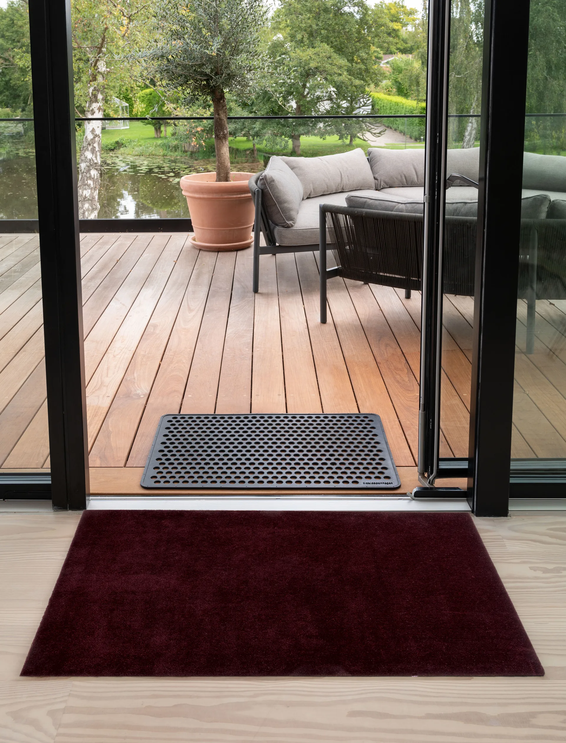 Tapis de couloir Unicolor, Bordeaux, 90x130 cm tica copenhagen