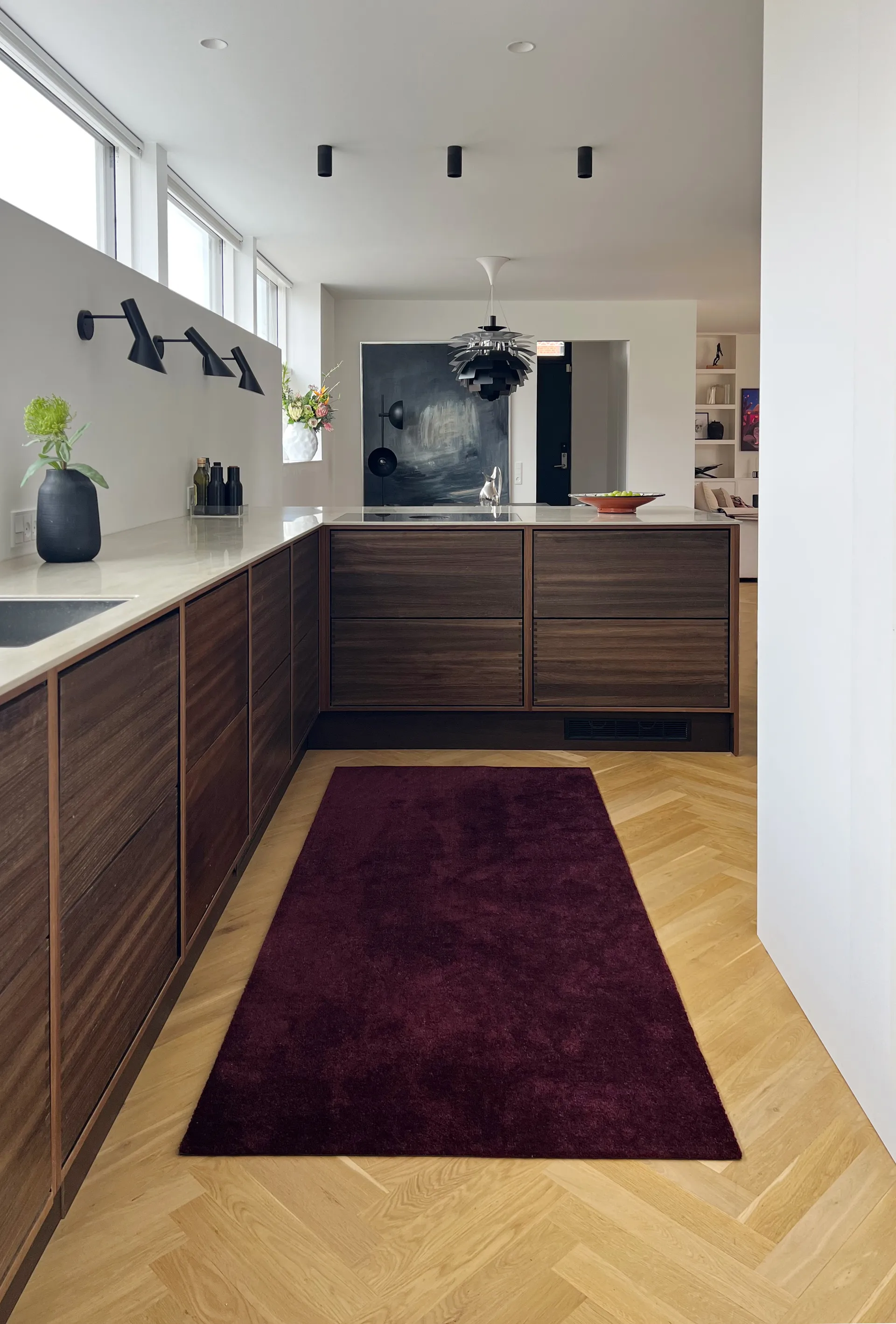 Tapis de couloir Unicolor, Bordeaux, 90x200 cm tica copenhagen