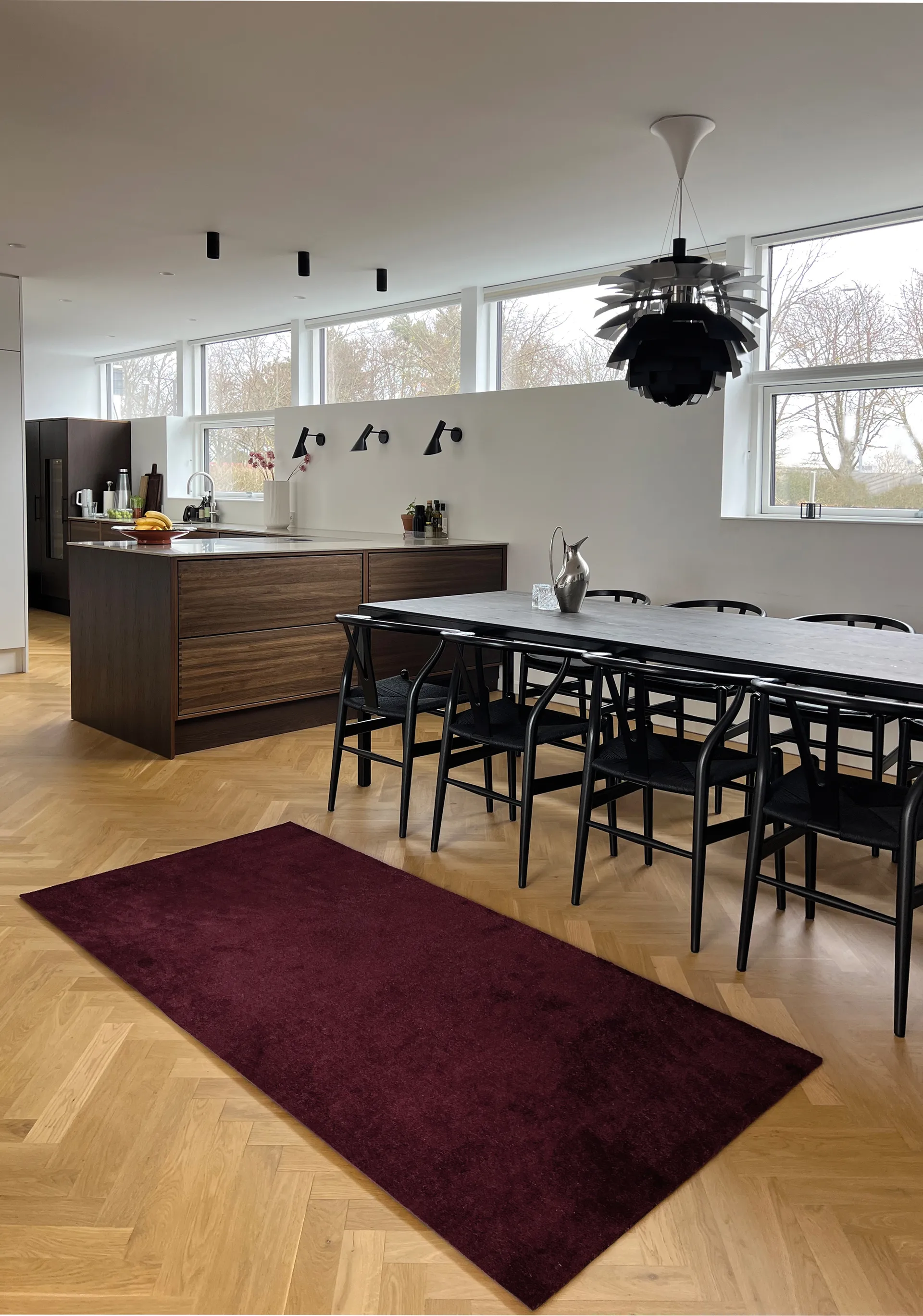 Tapis de couloir Unicolor, Bordeaux, 90x200 cm tica copenhagen