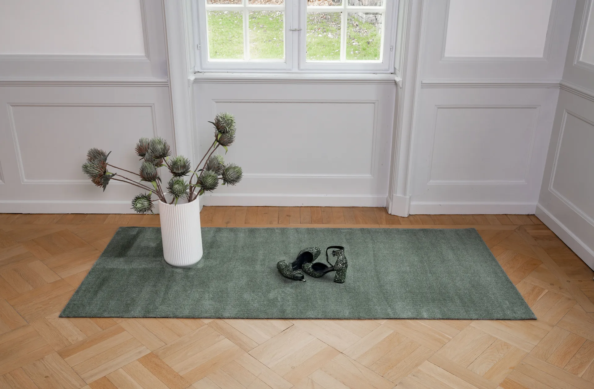 Tapis de couloir Unicolor, Dusty green, 90x200 cm tica copenhagen