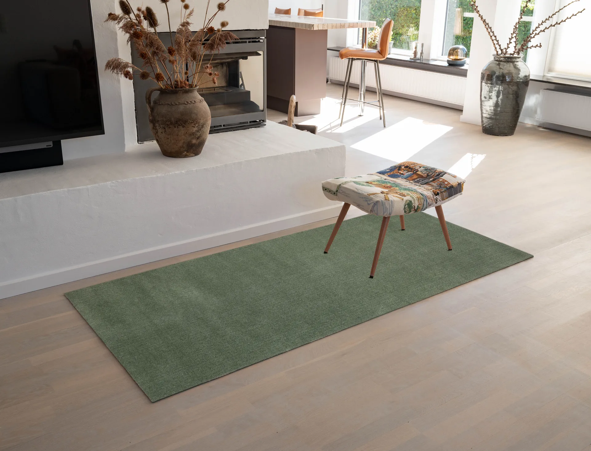 Tapis de couloir Unicolor, Dusty green, 90x200 cm tica copenhagen