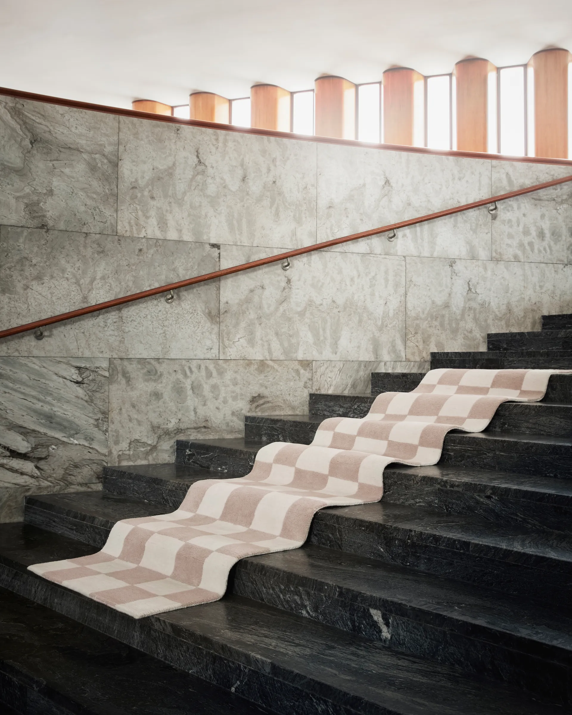 Chemin de couloir en laine Hafstrom 80x250 cm, Beige-white Tinted