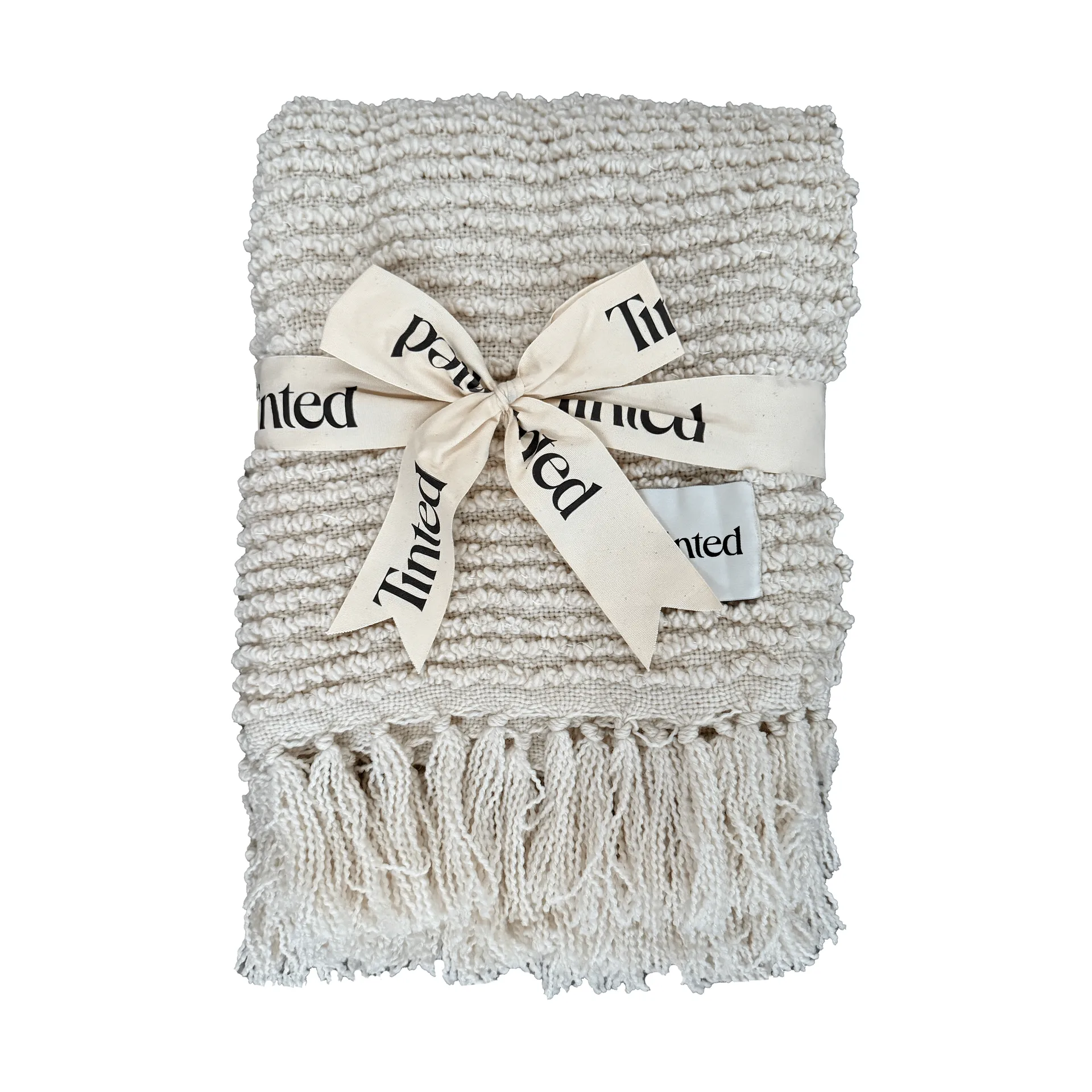 Plaid bouclé Janzen, Solid off white-natural, 130x170 cm Tinted