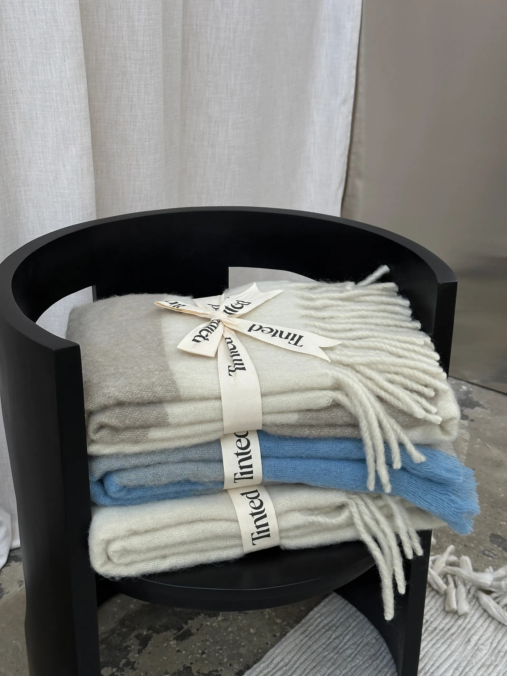 Plaid en laine Ahlblom 130x170 cm, Beige-blue Tinted