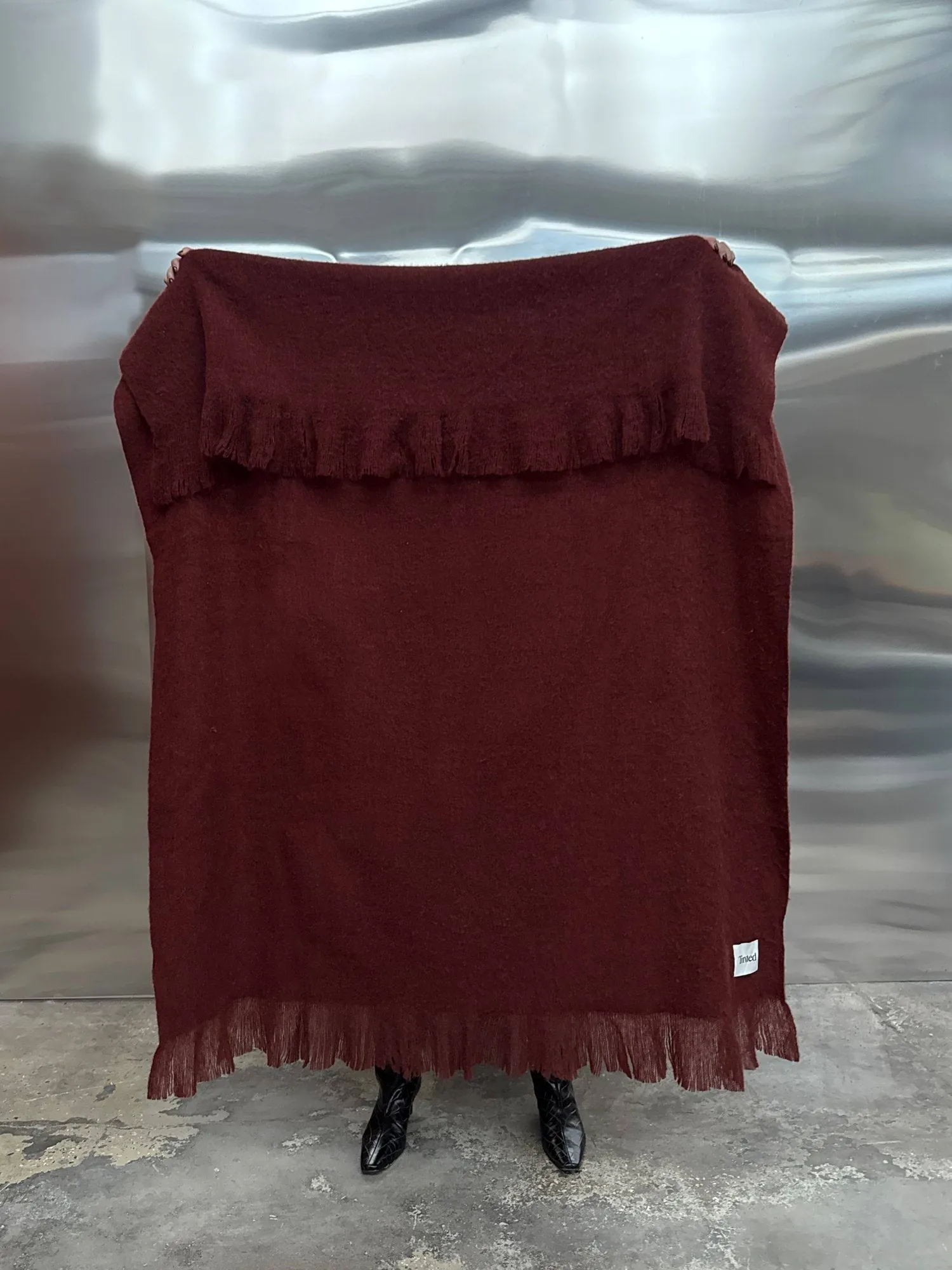 Plaid en laine Fingal, Solid wine red, 130x170 cm Tinted