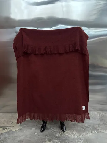 Plaid en laine Fingal - Solid wine red, 130x170 cm - Tinted