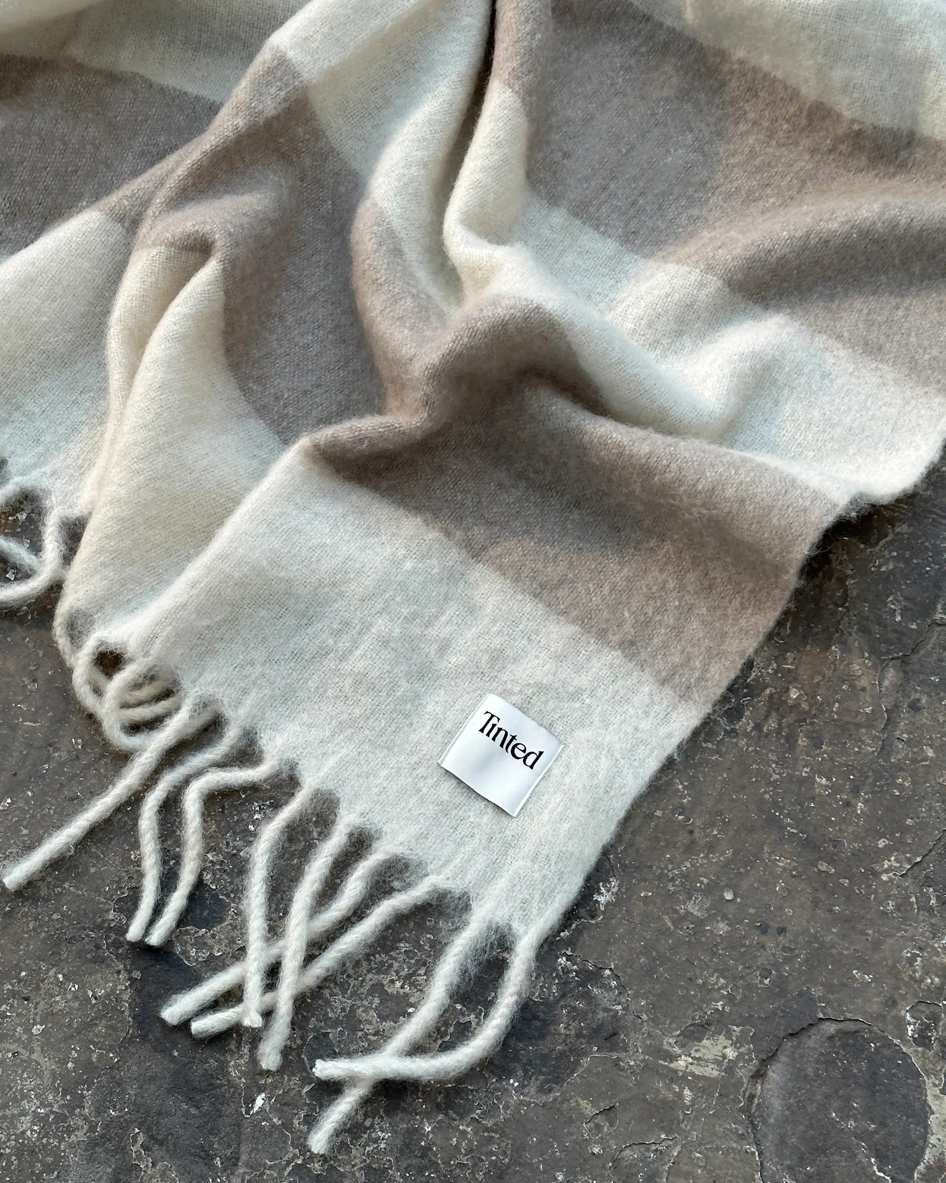 Plaid en laine Hemple 130x170 cm, Beige-offwhite Tinted