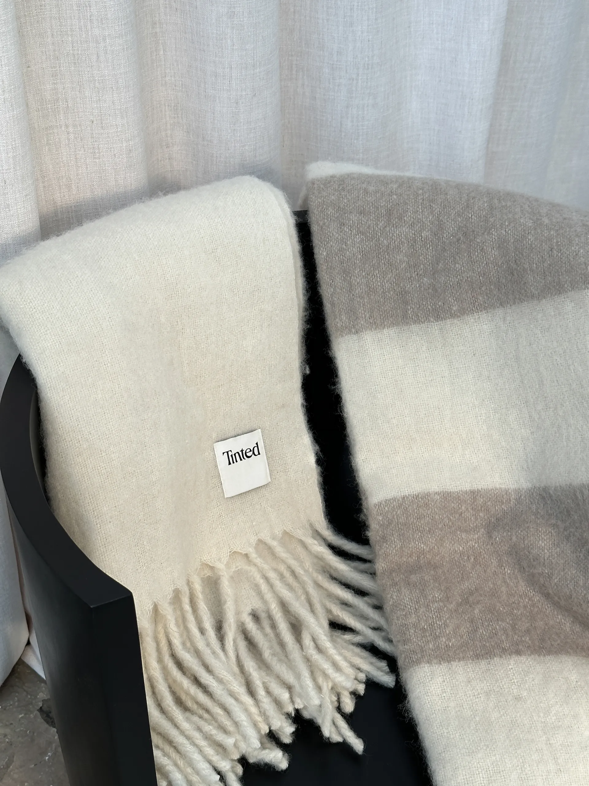 Plaid en laine Hemple 130x170 cm, Beige-offwhite Tinted