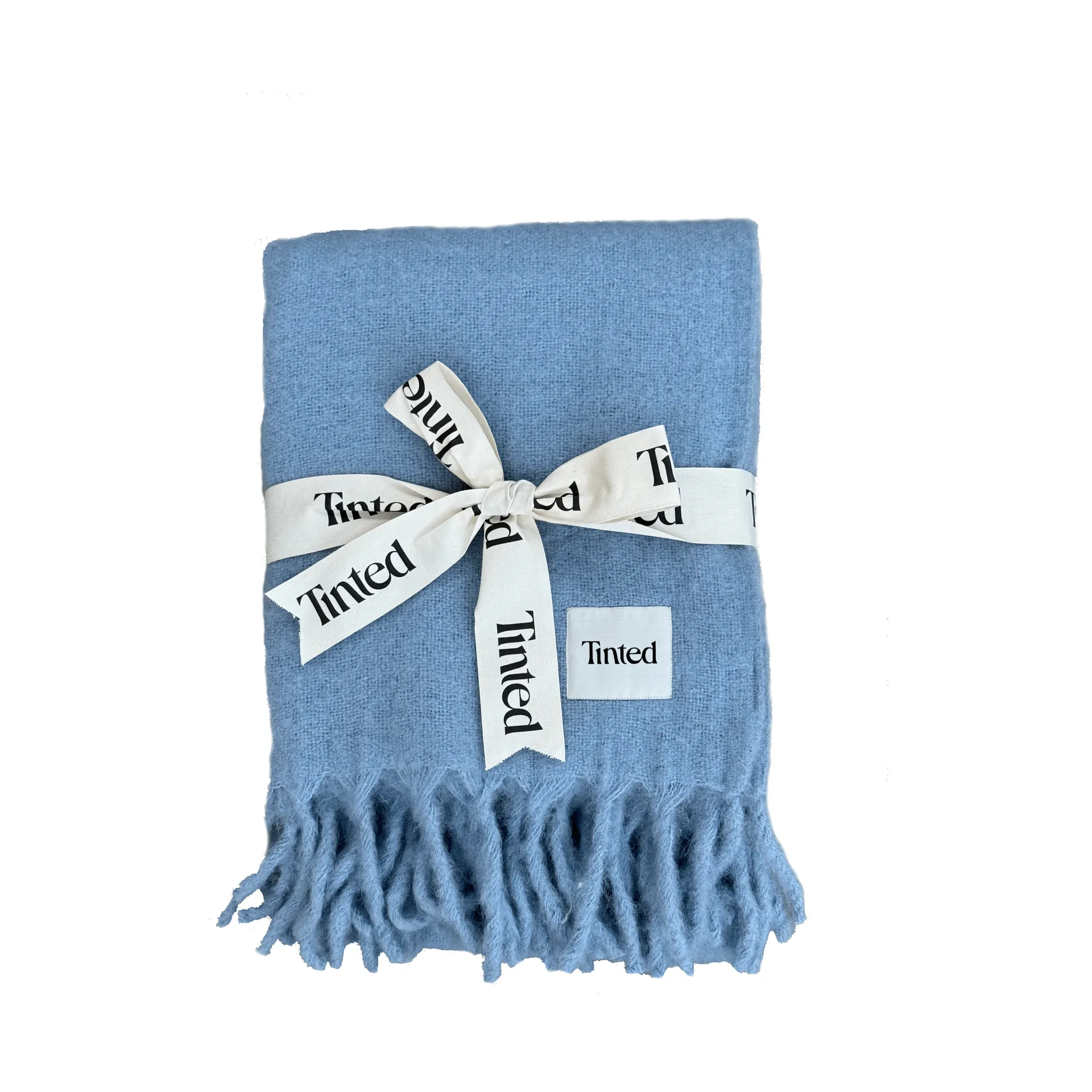Plaid en mohair Fridh, Blue, 130x170 cm Tinted